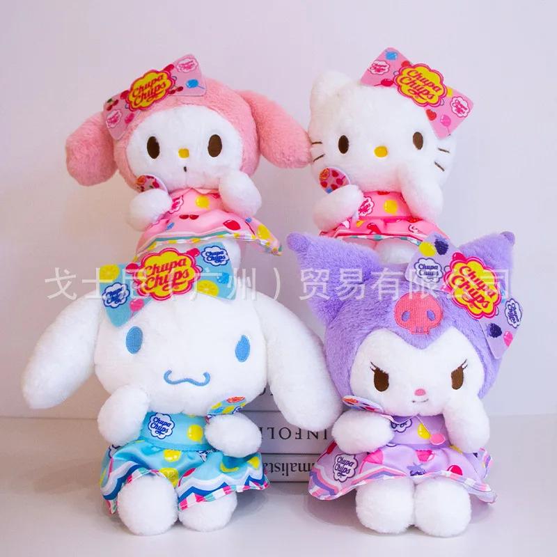 20cm Sanrio Candy Series Cute Plush Doll Girls Gift Cinnamonroll Hello Kitty Kuromi Kt Cat Soft Plushies Gifts For C